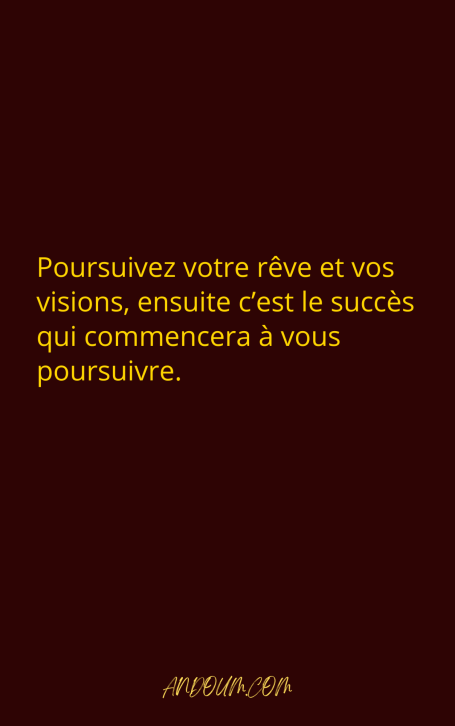 Texte inspirant sur la poursuite des rêves et des visions pour atteindre le succès.